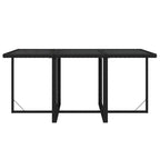 7-tlg. Garten-Essgruppe mit Kissen Poly Rattan Schwarz
