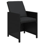 9-tlg. Garten-Essgruppe mit Kissen Poly Rattan Schwarz