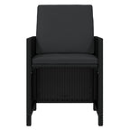 9-tlg. Garten-Essgruppe mit Kissen Poly Rattan Schwarz