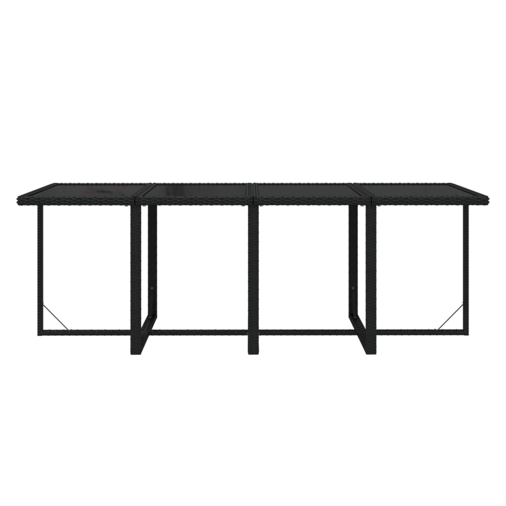 9-tlg. Garten-Essgruppe mit Kissen Poly Rattan Schwarz