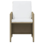 13-tlg. Garten-Essgruppe mit Kissen Poly Rattan Beige