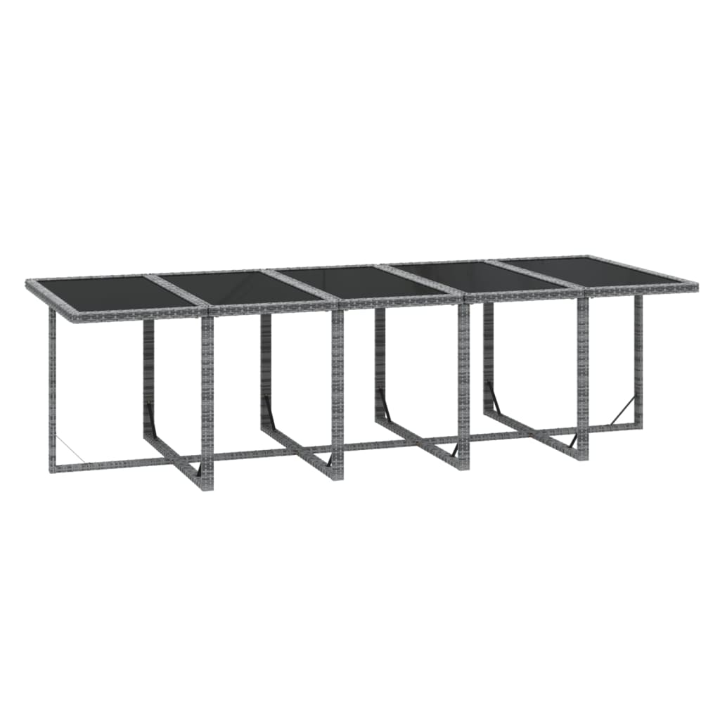 15-tlg. Garten-Essgruppe mit Kissen Poly Rattan Grau