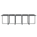 15-tlg. Garten-Essgruppe mit Kissen Poly Rattan Grau