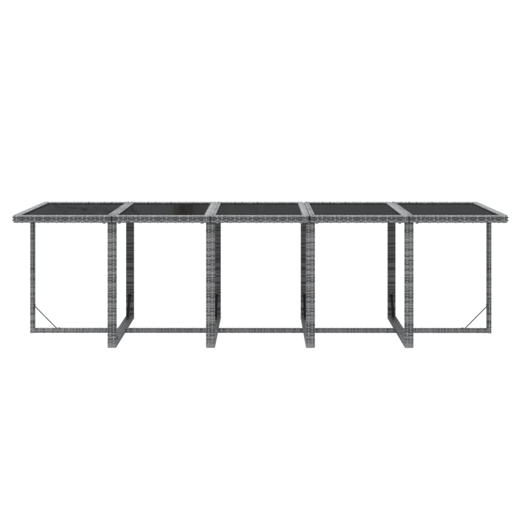 15-tlg. Garten-Essgruppe mit Kissen Poly Rattan Grau
