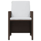 11-tlg. Garten-Essgruppe mit Kissen Poly Rattan Braun