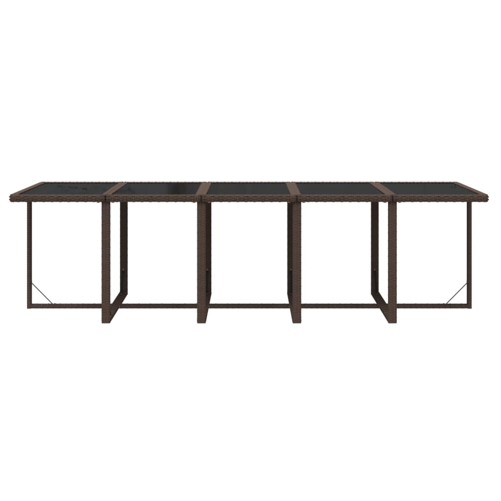 11-tlg. Garten-Essgruppe mit Kissen Poly Rattan Braun