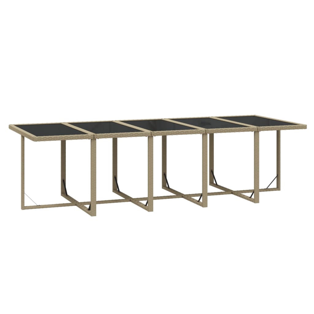 11-tlg. Garten-Essgruppe mit Kissen Poly Rattan Beige