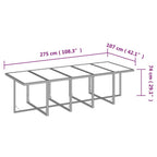 11-tlg. Garten-Essgruppe mit Kissen Poly Rattan Beige