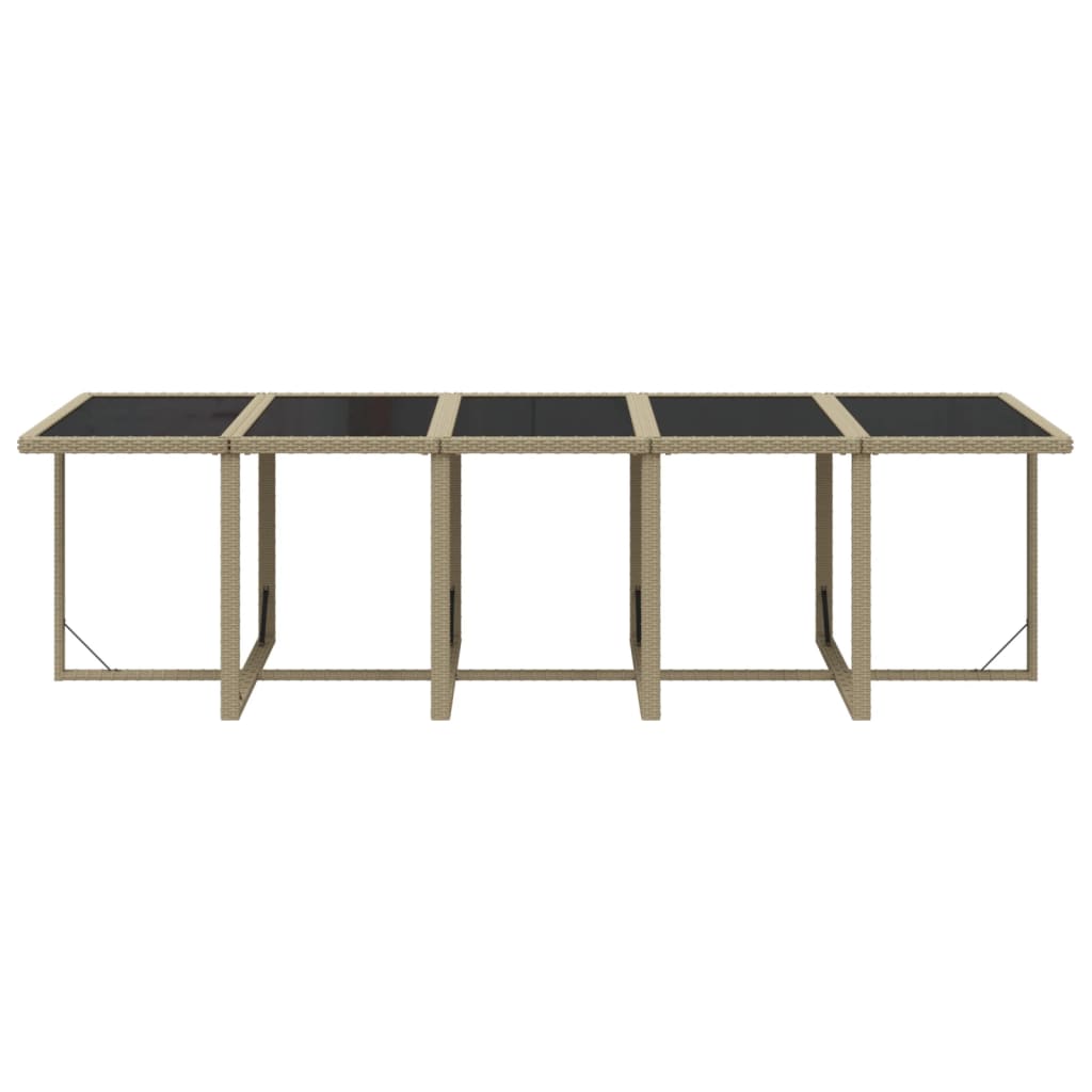 15-tlg. Garten-Essgruppe mit Kissen Poly Rattan Beige