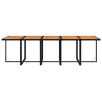 15-tlg. Garten-Essgruppe mit Kissen Poly Rattan Schwarz