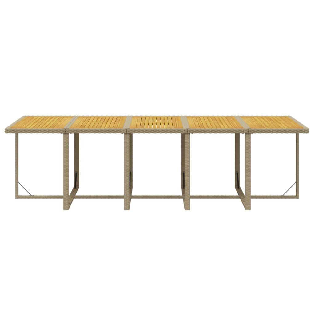 11-tlg. Garten-Essgruppe mit Kissen Poly Rattan Beige