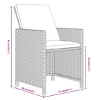11-tlg. Garten-Essgruppe mit Kissen Poly Rattan Beige