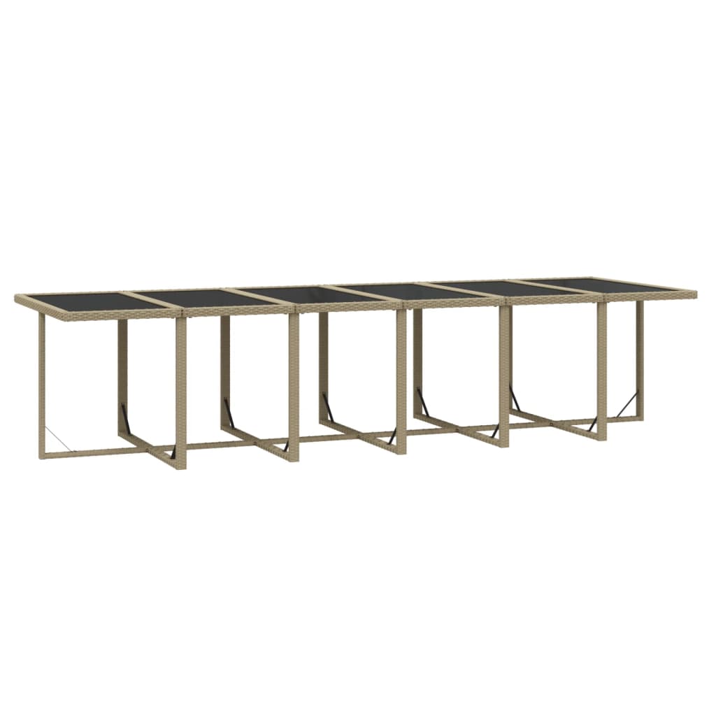 13-tlg. Garten-Essgruppe mit Kissen Poly Rattan Beige