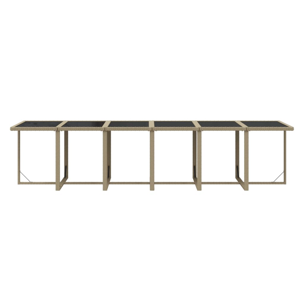 13-tlg. Garten-Essgruppe mit Kissen Poly Rattan Beige