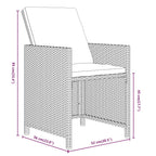 13-tlg. Garten-Essgruppe mit Kissen Poly Rattan Beige