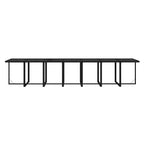 19-tlg. Garten-Essgruppe mit Kissen Poly Rattan Schwarz