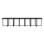 19-tlg. Garten-Essgruppe mit Kissen Poly Rattan Schwarz
