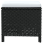 19-tlg. Garten-Essgruppe mit Kissen Poly Rattan Schwarz