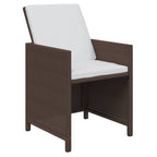 19-tlg. Garten-Essgruppe mit Kissen Poly Rattan Braun