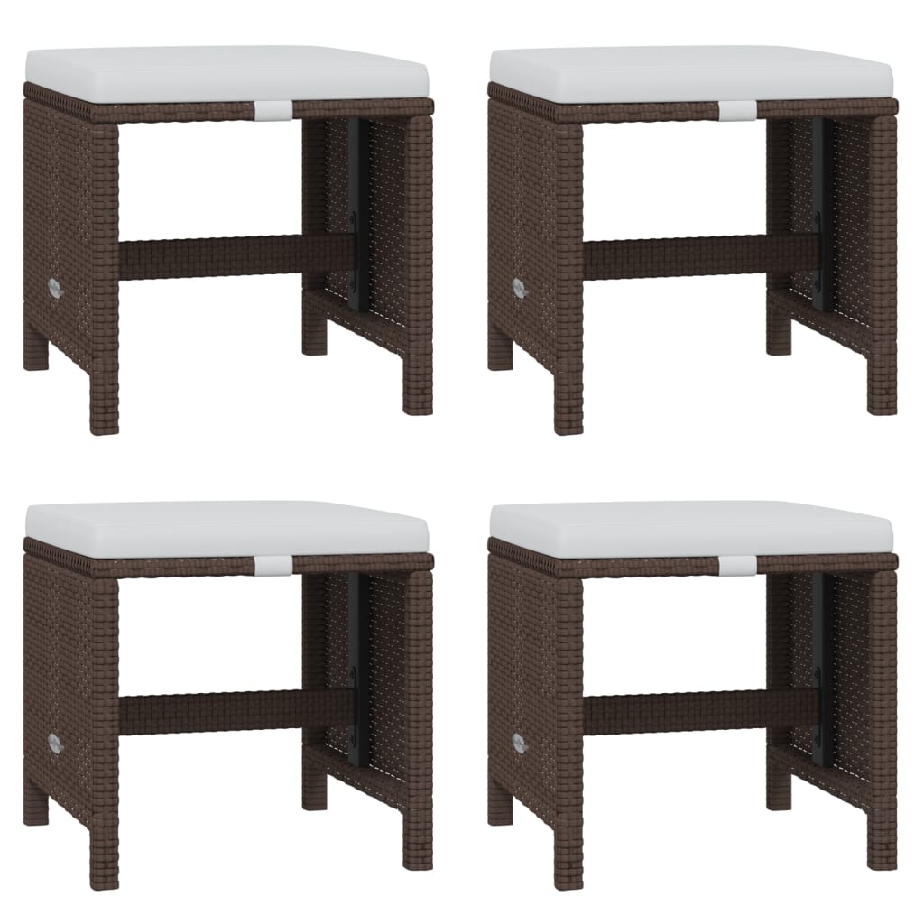 19-tlg. Garten-Essgruppe mit Kissen Poly Rattan Braun