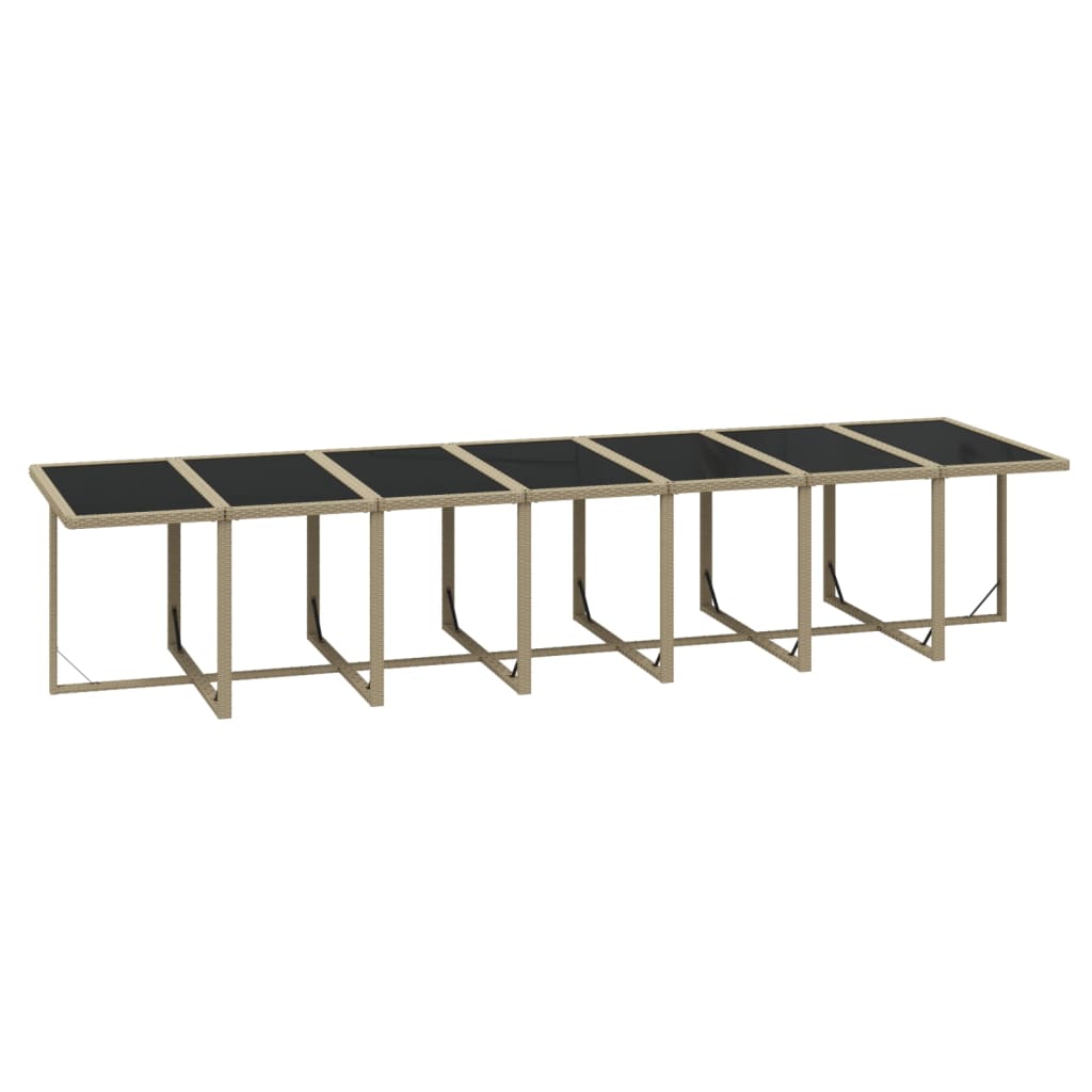 19-tlg. Garten-Essgruppe mit Kissen Poly Rattan Beige