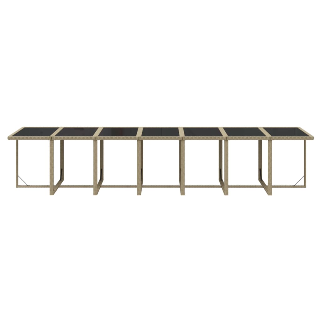 19-tlg. Garten-Essgruppe mit Kissen Poly Rattan Beige