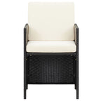 19-tlg. Garten-Essgruppe mit Kissen Schwarz Poly Rattan