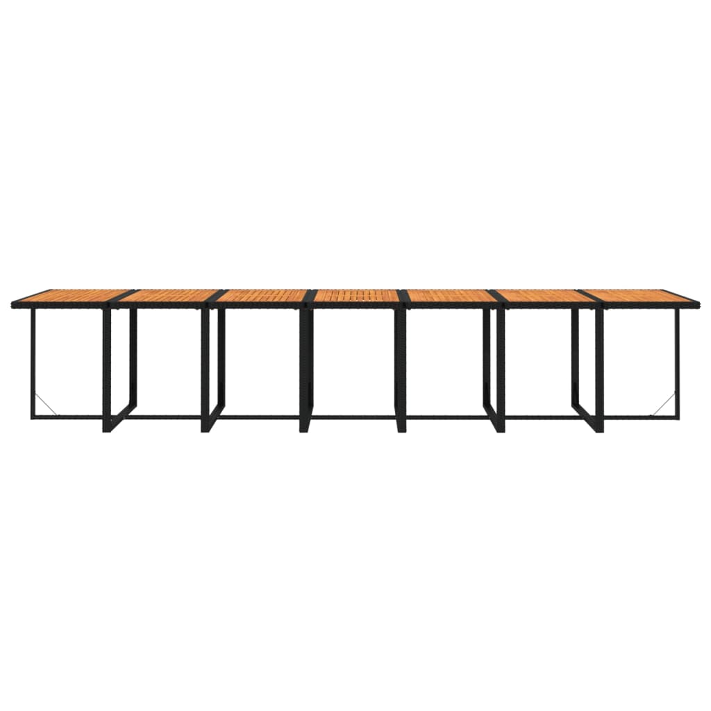 19-tlg. Garten-Essgruppe mit Kissen Schwarz Poly Rattan