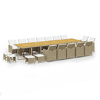 19-tlg. Garten-Essgruppe mit Kissen Poly Rattan Beige