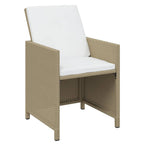 19-tlg. Garten-Essgruppe mit Kissen Poly Rattan Beige
