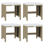 19-tlg. Garten-Essgruppe mit Kissen Poly Rattan Beige