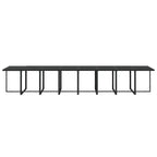 17-tlg. Garten-Essgruppe mit Kissen Schwarz Poly Rattan