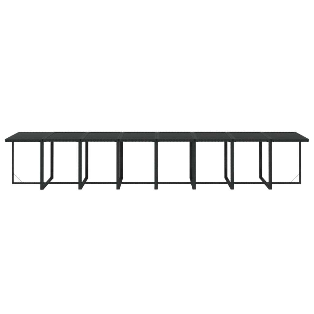 17-tlg. Garten-Essgruppe mit Kissen Schwarz Poly Rattan