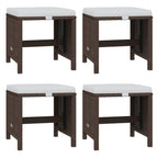 21-tlg. Garten-Essgruppe mit Kissen Poly Rattan Braun