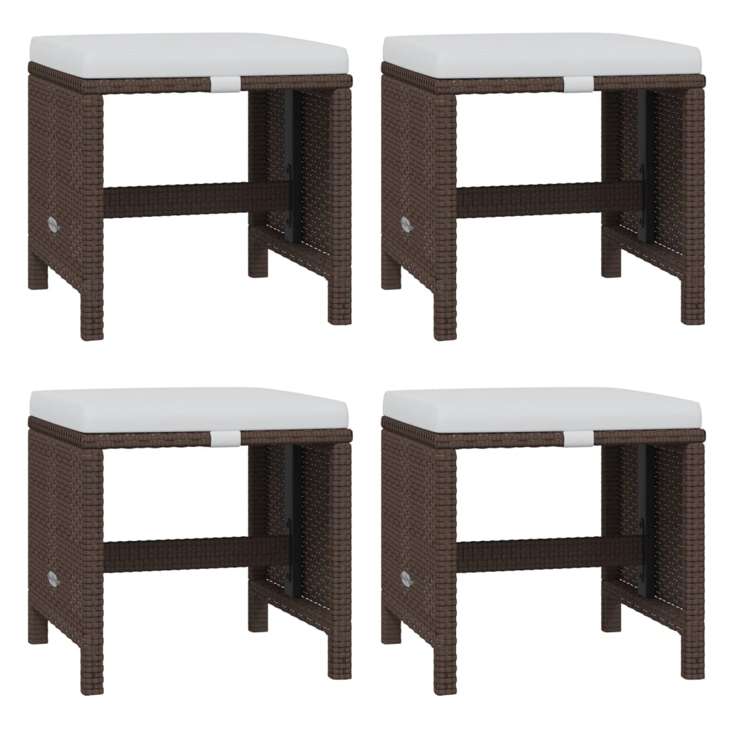21-tlg. Garten-Essgruppe mit Kissen Poly Rattan Braun