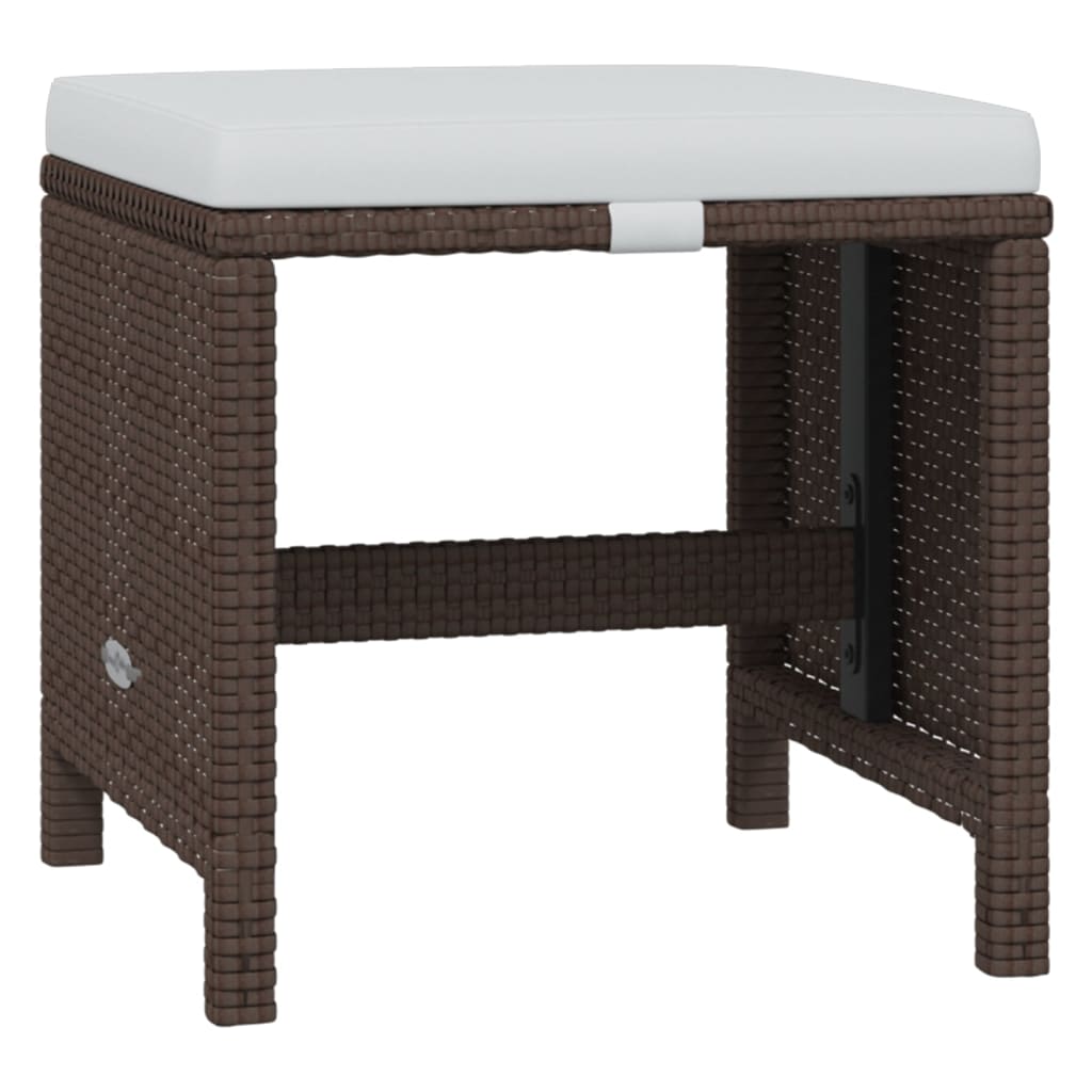 21-tlg. Garten-Essgruppe mit Kissen Poly Rattan Braun