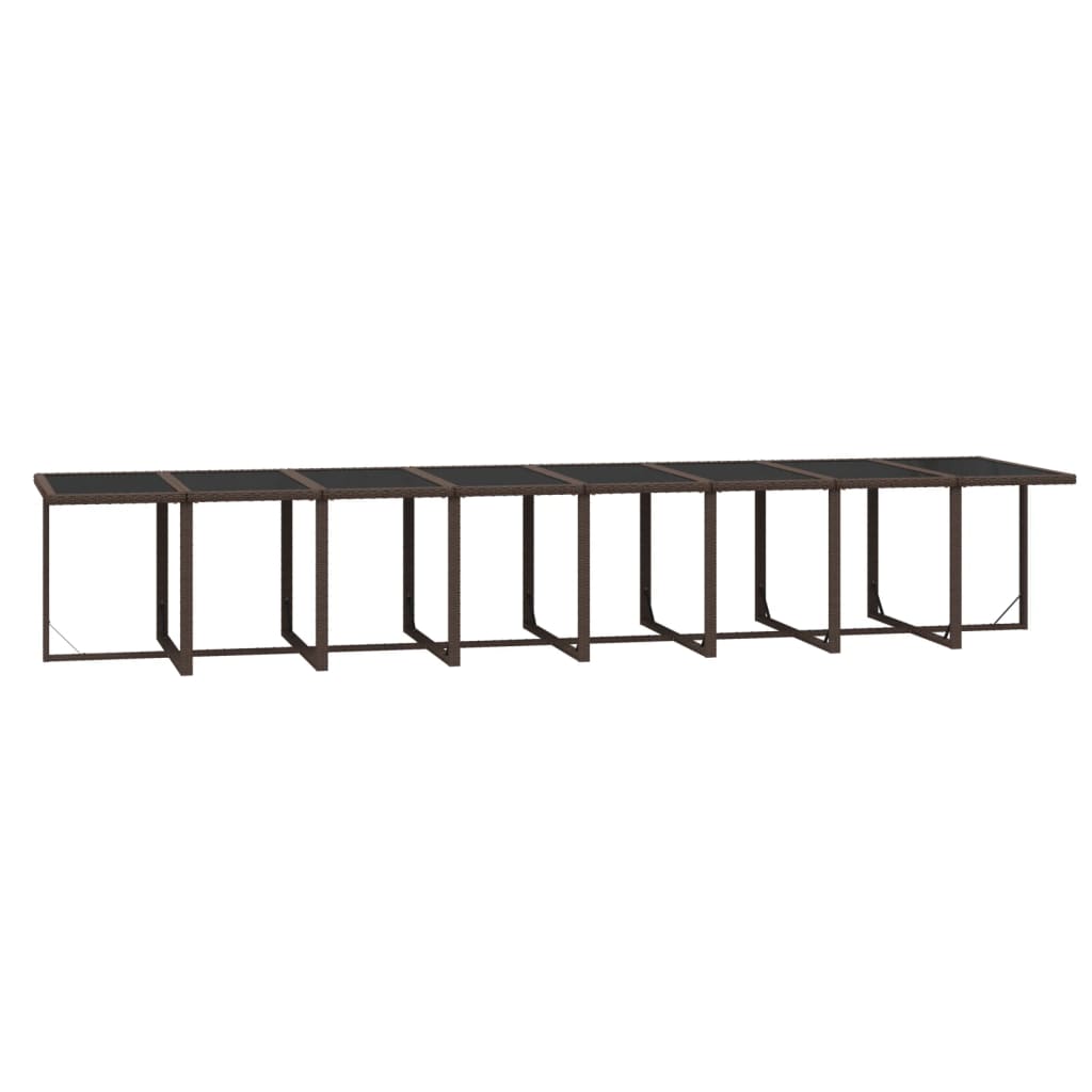 21-tlg. Garten-Essgruppe mit Kissen Poly Rattan Braun