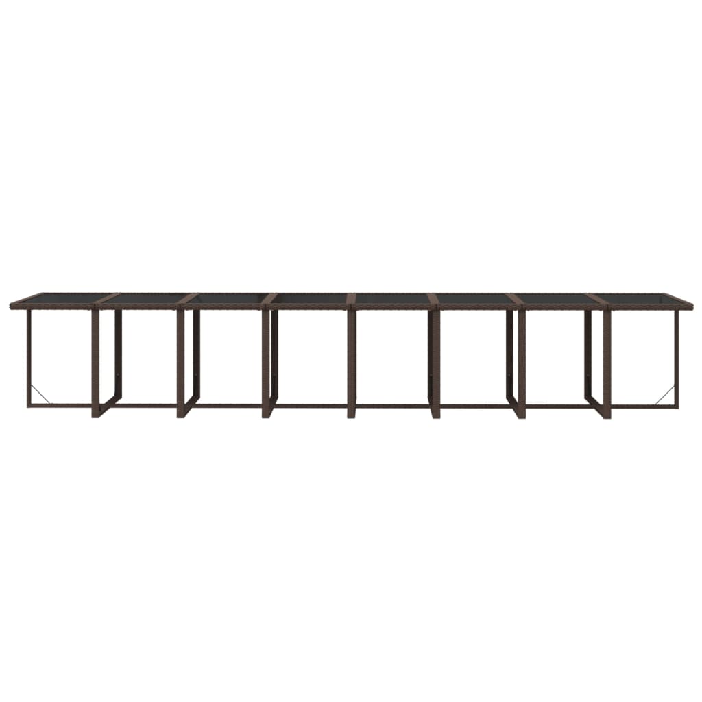 21-tlg. Garten-Essgruppe mit Kissen Poly Rattan Braun