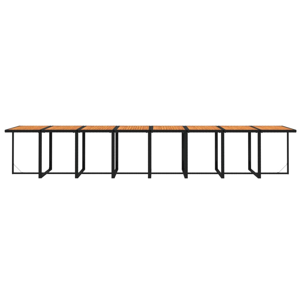 17-tlg. Garten-Essgruppe mit Kissen Schwarz Poly Rattan
