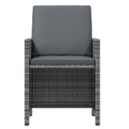 21-tlg. Garten-Essgruppe mit Kissen Grau Poly Rattan