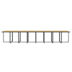 21-tlg. Garten-Essgruppe mit Kissen Grau Poly Rattan