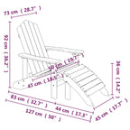 Adirondack-Gartenstuhl mit Hocker & Tisch HDPE Anthrazit
