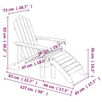 Adirondack-Gartenstühle mit Hocker & Tisch HDPE Anthrazit