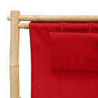 Liegestuhl Bambus und Canvas Rot
