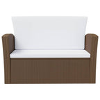8-tlg. Garten-Lounge-Set mit Kissen Poly Rattan Braun