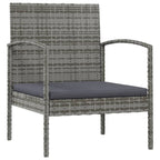 8-tlg. Garten-Lounge-Set mit Auflagen Poly Rattan Grau