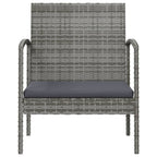 8-tlg. Garten-Lounge-Set mit Auflagen Poly Rattan Grau