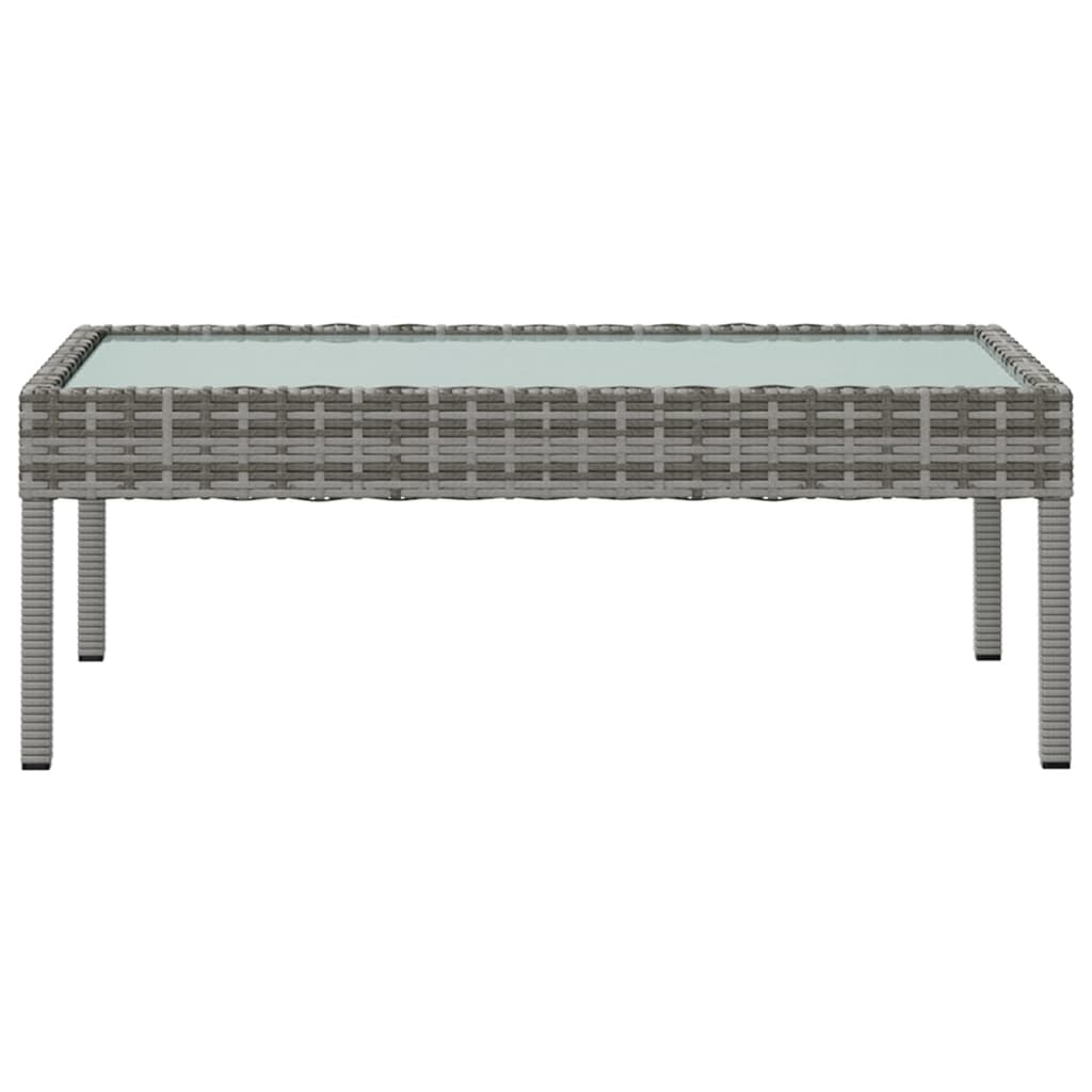 8-tlg. Garten-Lounge-Set mit Auflagen Poly Rattan Grau