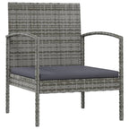 16-tlg. Garten-Lounge-Set mit Auflagen Poly Rattan Grau