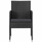 Gartenstühle mit Kissen in Schwarz 2 Stk. Schwarz Poly Rattan
